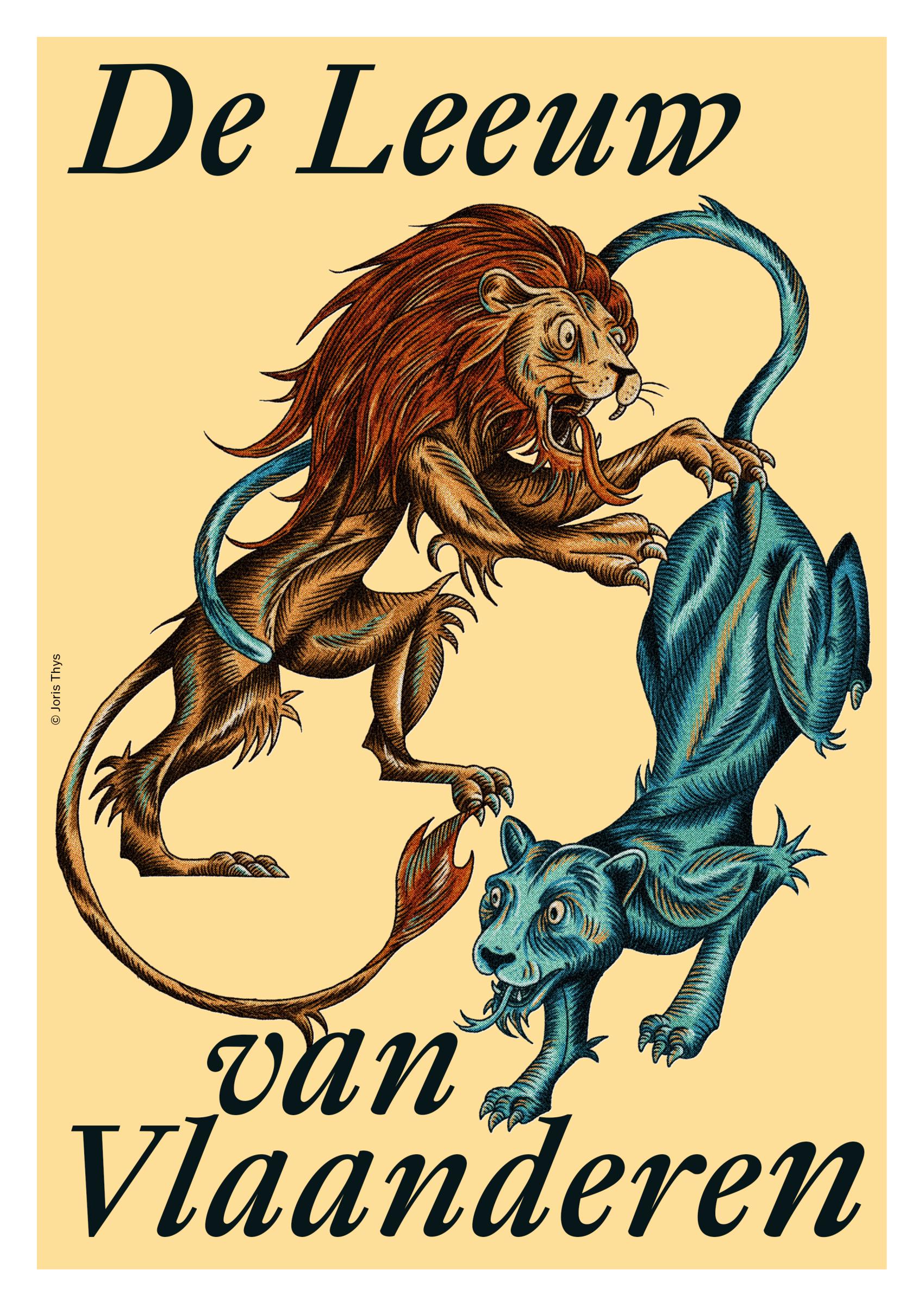 Geïllustreerde cover De Leeuw van Vlaanderen